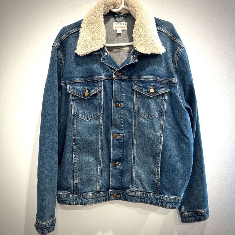 Tecovas Shearling Collar Denim Jacket